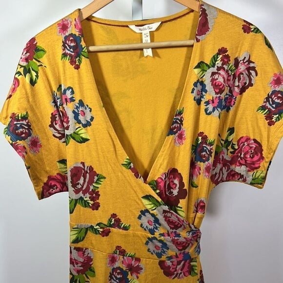 MATILDA JANE Women’s Alana Floral Print Tie Waist Wrap Maxi Dress Yellow Small - Picture 4 of 10